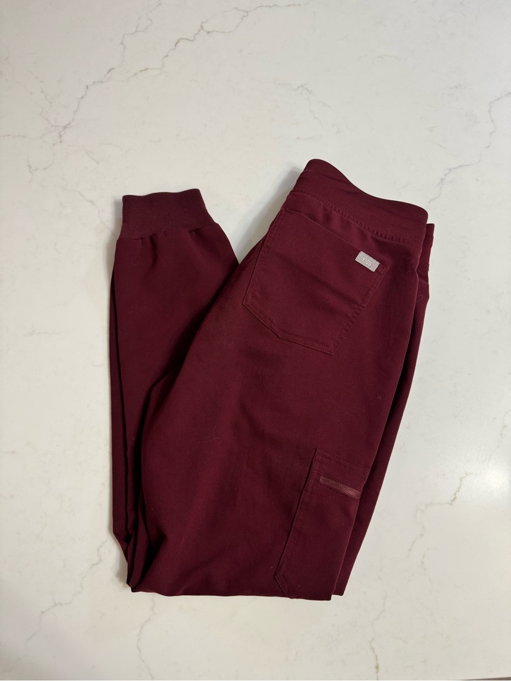 FIGS Technical Collection Burgundy Scrub Jogger Pants Size Small